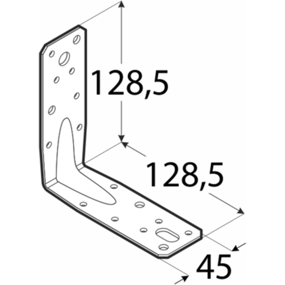 Coltar ranfor DMX , 128.5 x 128.5 x 2.5 mm, otel