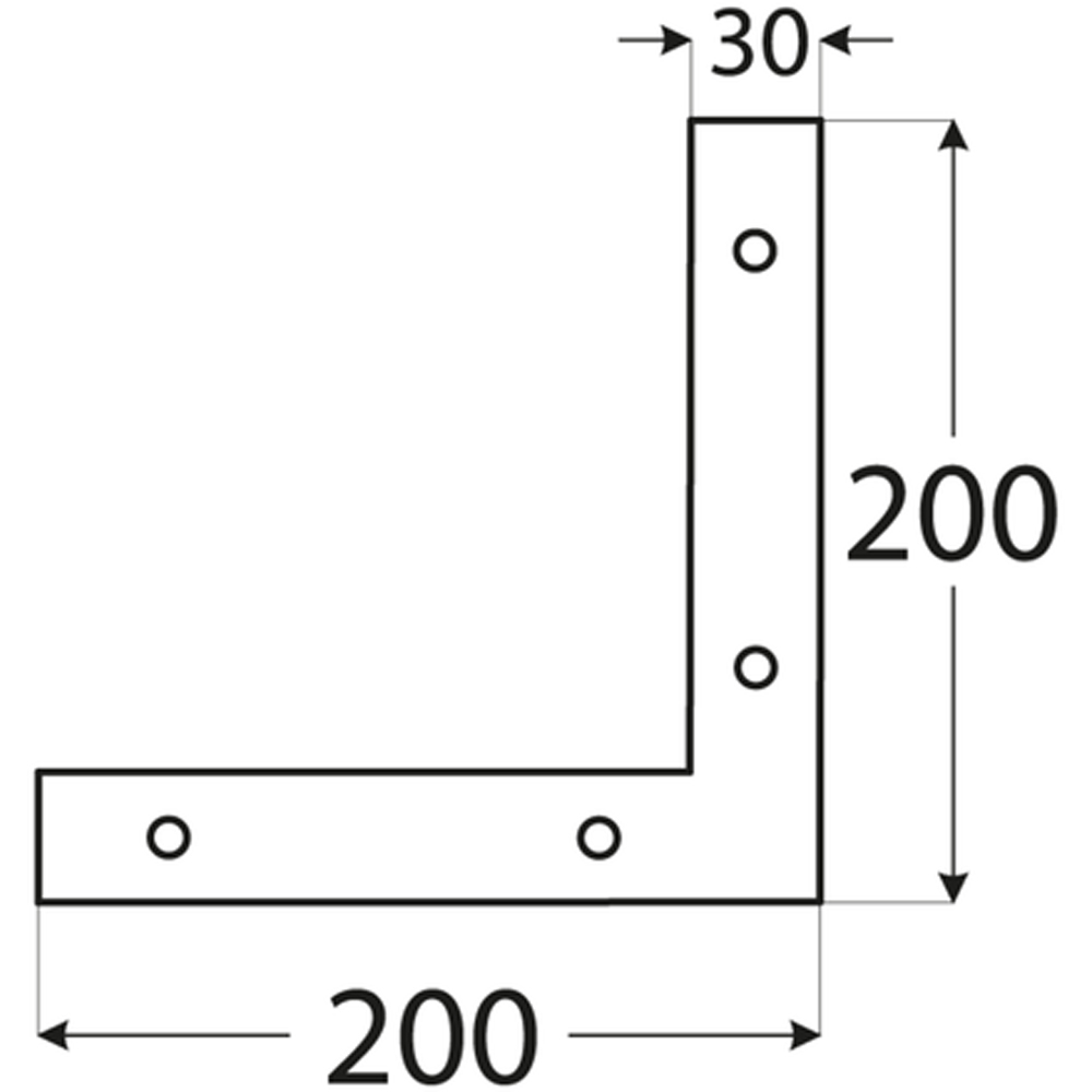 Coltar plat DMX, 200 x 200 x 30 x 3 mm, otel