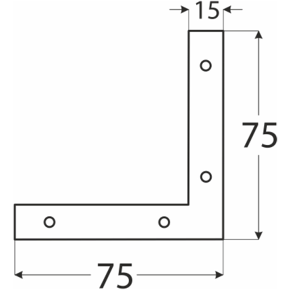 Coltar plat DMX, 75 x 75 x 15 x 1, 2 mm, otel zincat