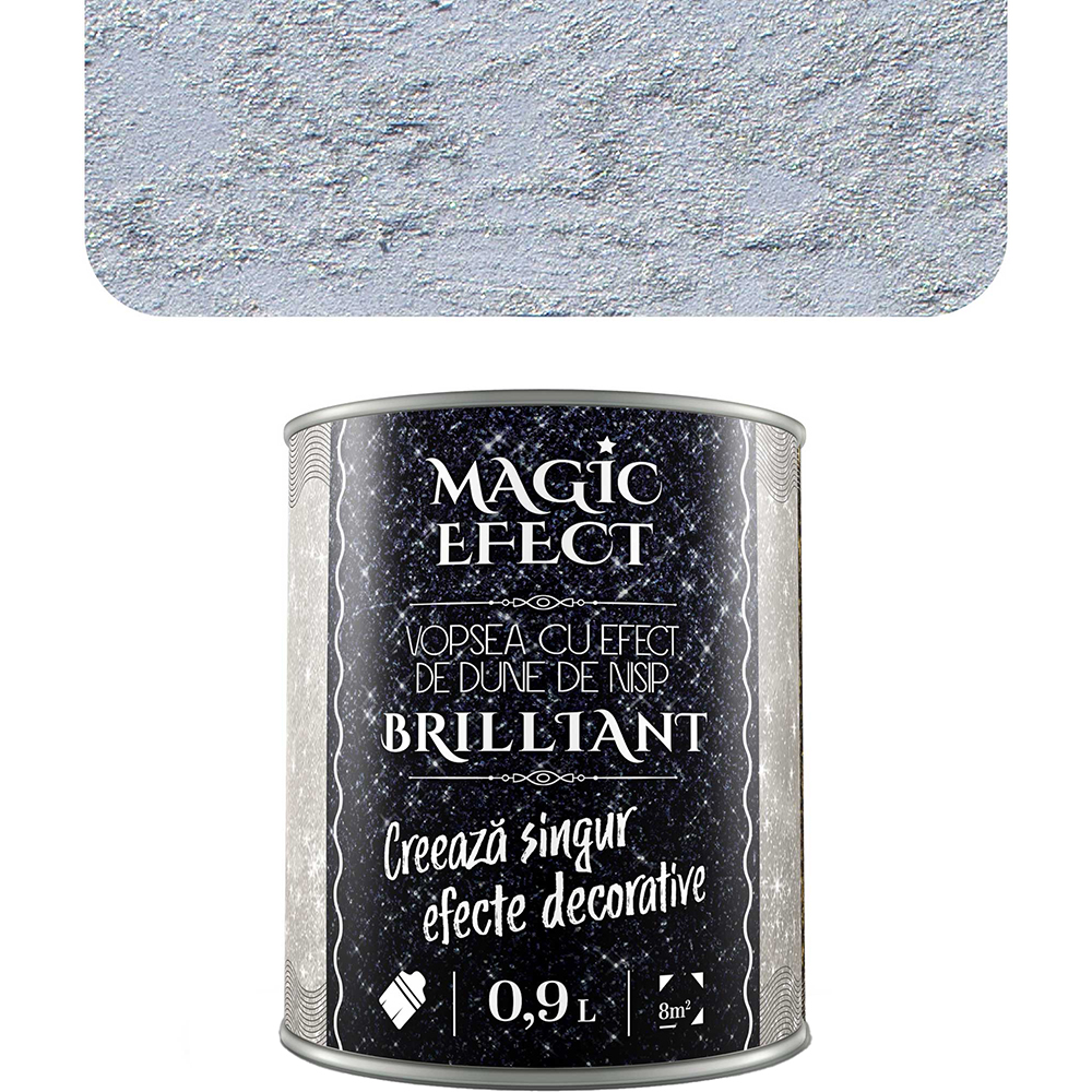 Vopsea cu efect de dune de nisip Magic Effect Brilliant C02, gri metalic, 0.9L