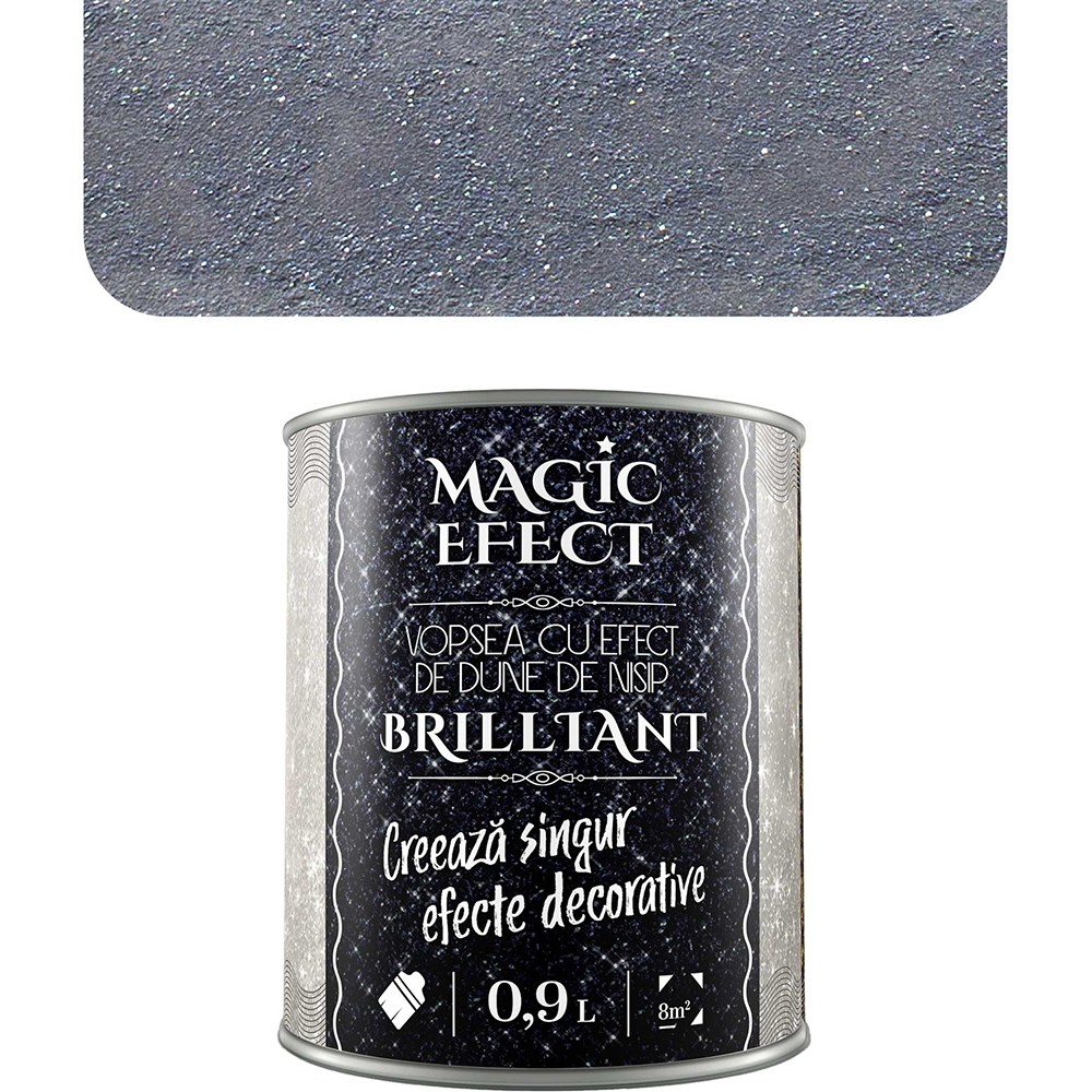 Vopsea cu efect de dune de nisip Magic Effect Brilliant C06, gri metalic, 0.9L