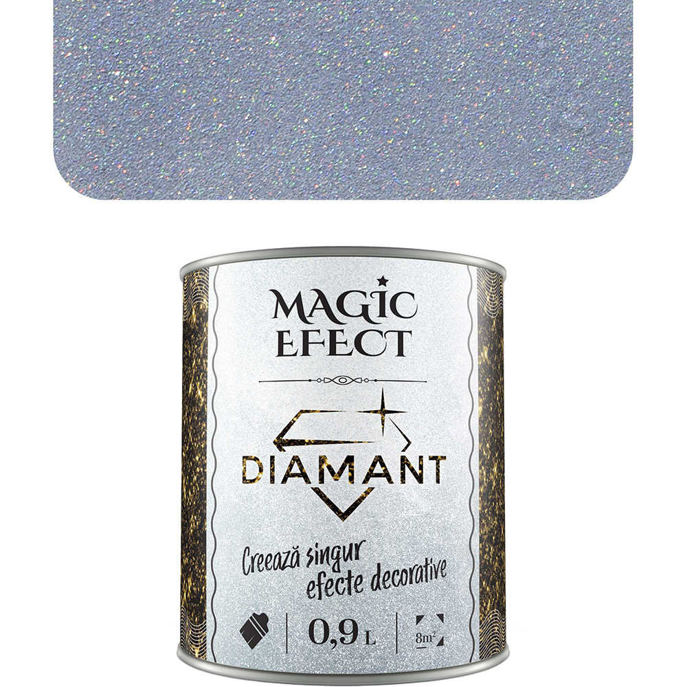 Vopsea cu efect de dune de nisip Magic Effect Diamant C02, argintiu, 0.9L