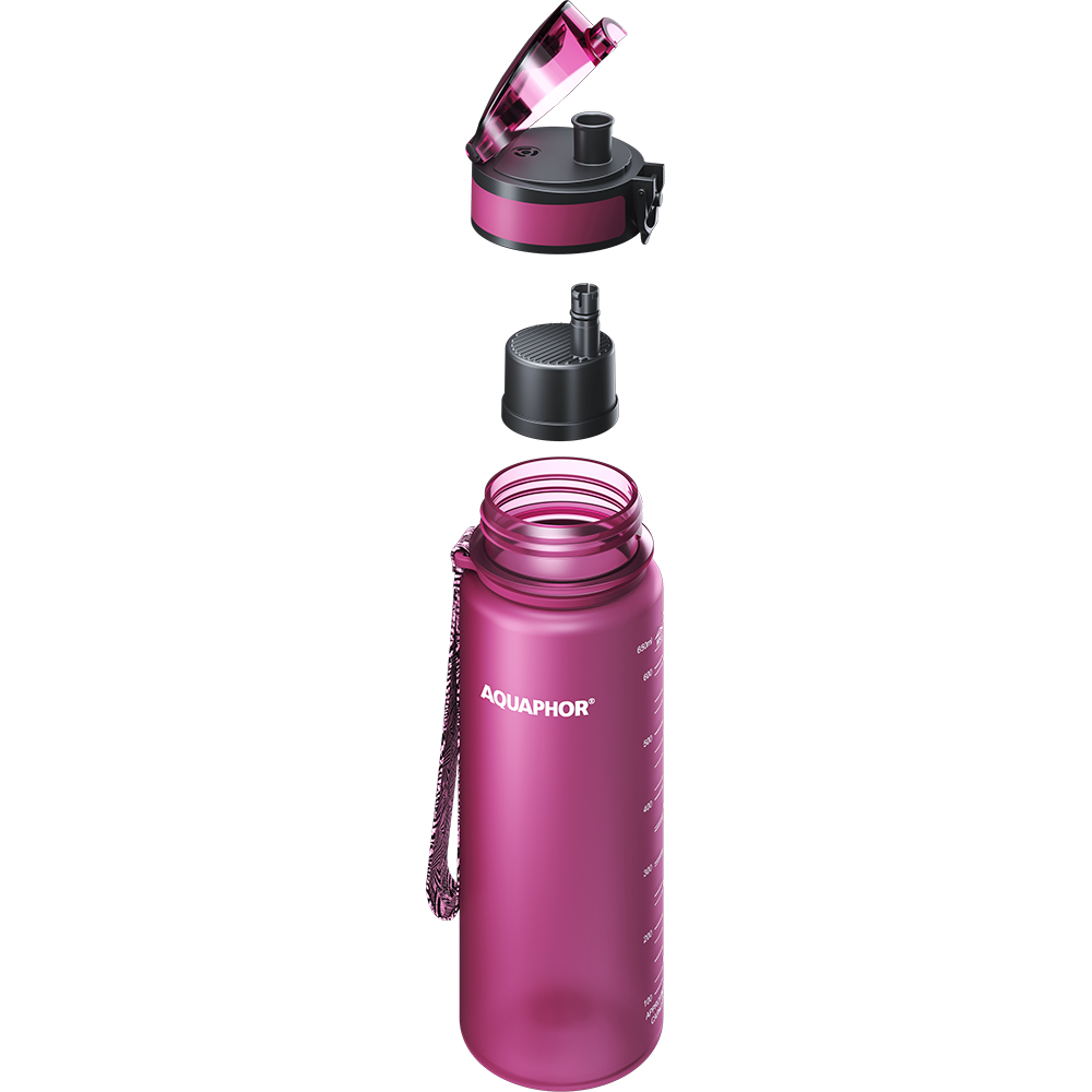 Sticluta filtranta AQUAPHOR, 650 ml, visiniu