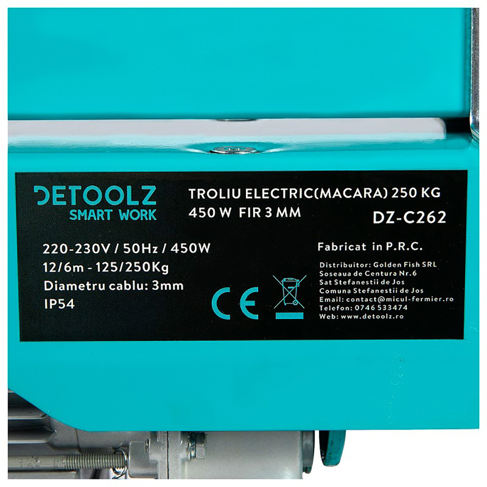 Troliu electric FIR3MM, 450W, 250kg