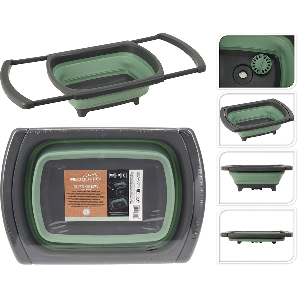 Chiuveta camping, pliabila, 29 x 26 x 13.5 cm, verde