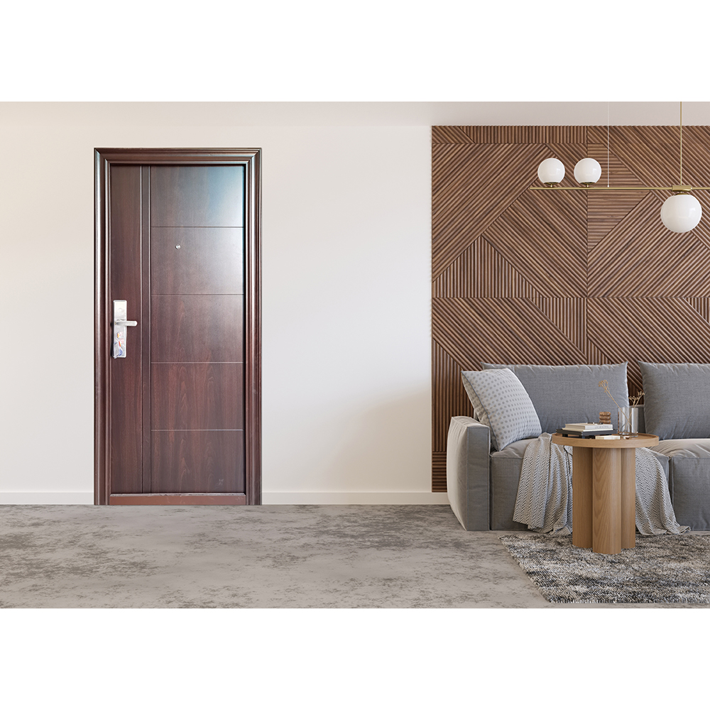 Usa exterior Flavia, fara geam, dreapta, metal, 90 x 205 cm, nuc