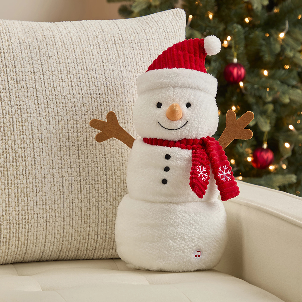 Decoratiune om de zapada cu sunete si lumini, 26.5 cm