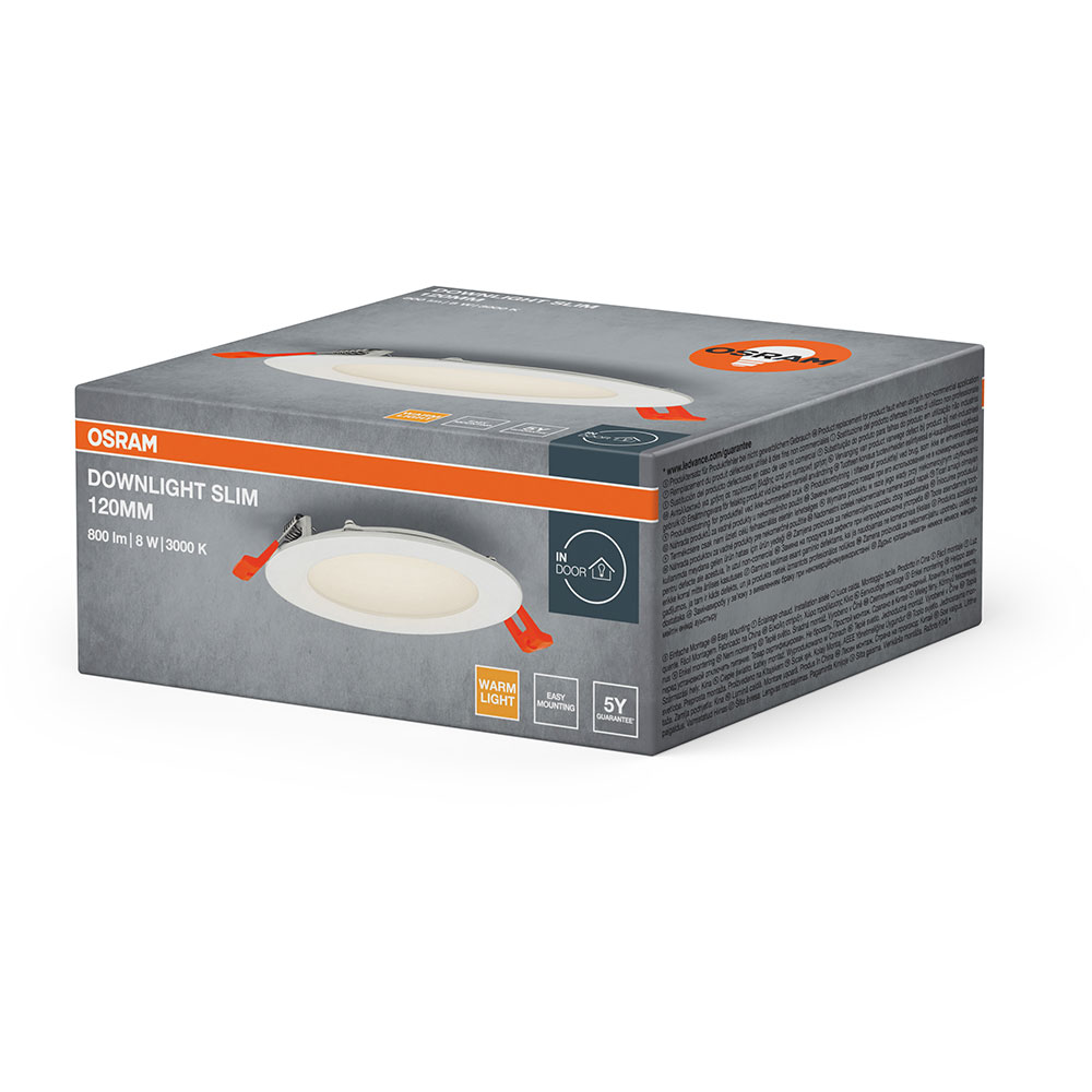 Spot LED OSRAM, 8W, 550lm, lumina calda, IP20, plastic, alb