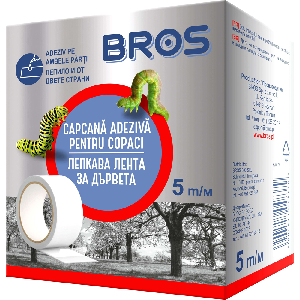 Capcana adeziva impotriva insectelor pentru copaci BROS, 5 m