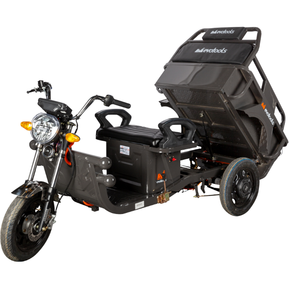 Triciclu electric Evotools Cargo TRCC800, 800W, Viteza 25 Km/h, Autonomie 35-45 Km, negru