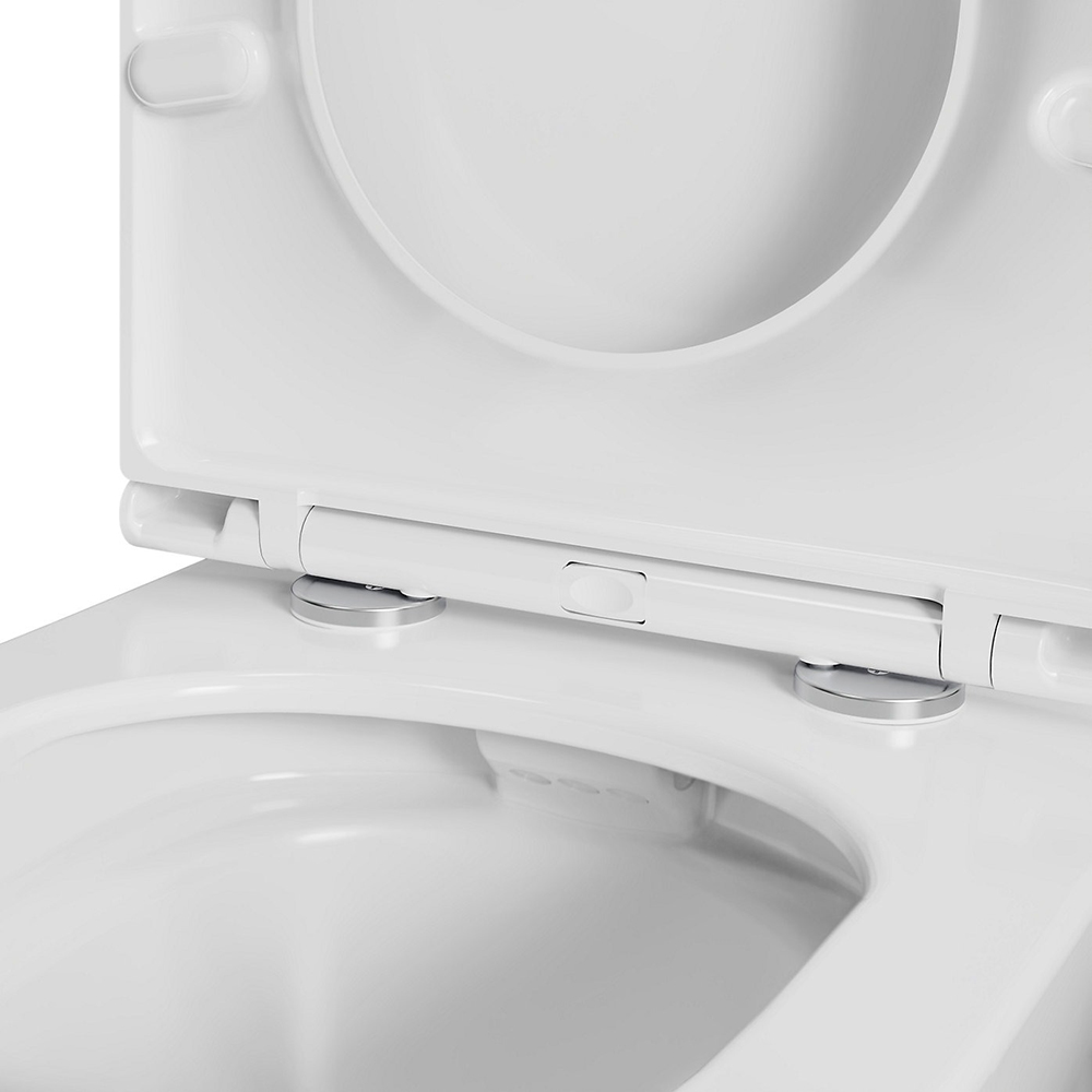 Set vas WC Nanki, ceramica, rezervor 3.5-5 l, capac SoftClose, alb