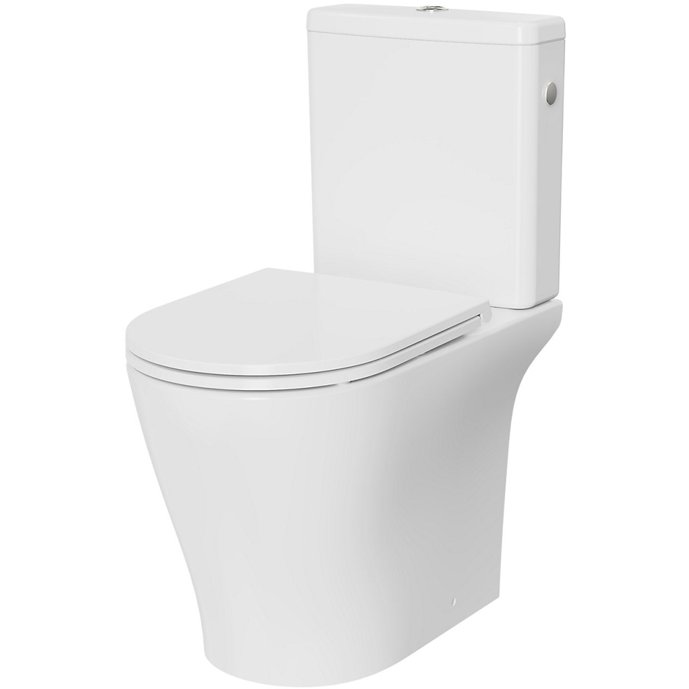 Set vas WC Nanki, ceramica, rezervor 3.5-5 l, capac SoftClose, alb