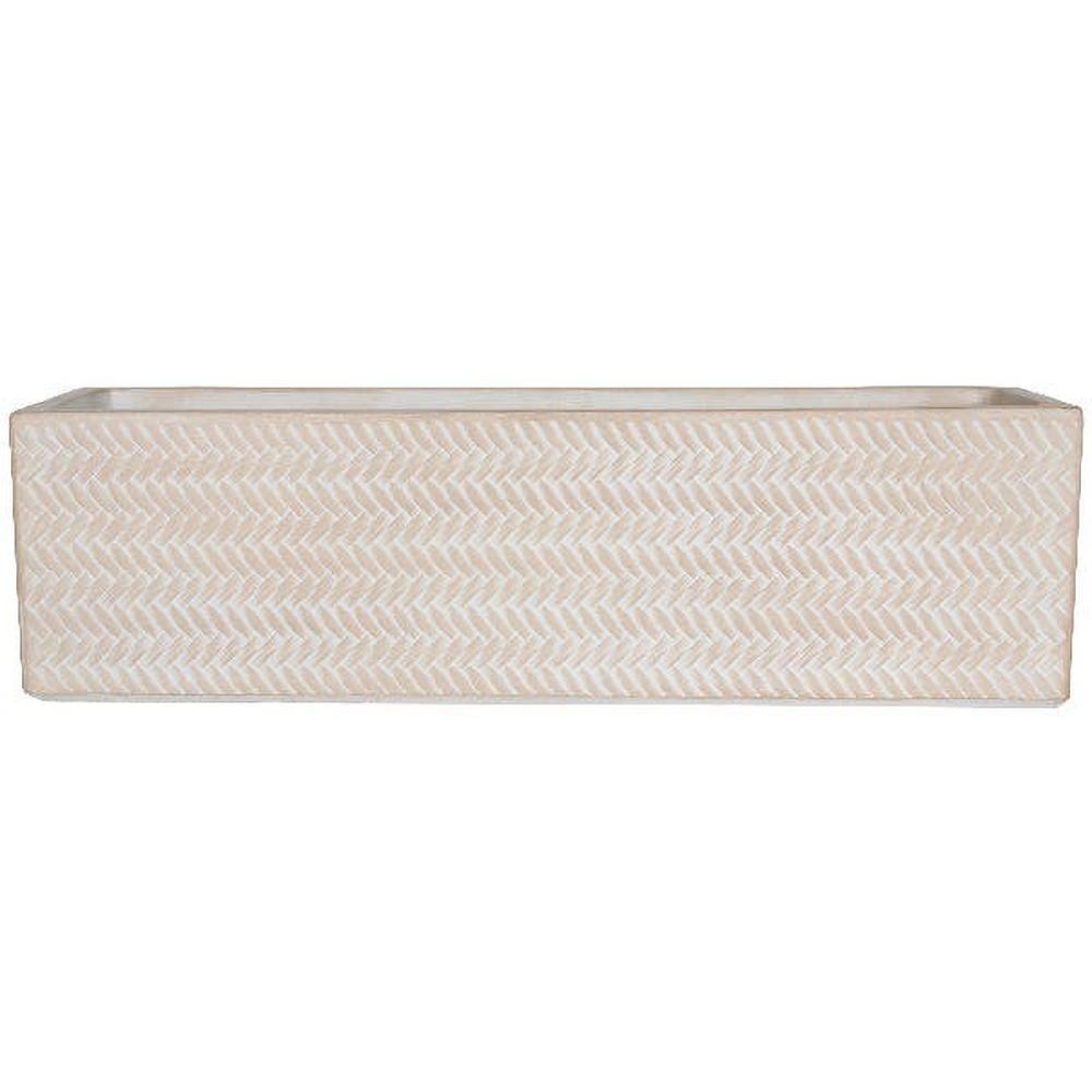 Jardiniera flori VERVE, lut, 60 x  17 cm, bej
