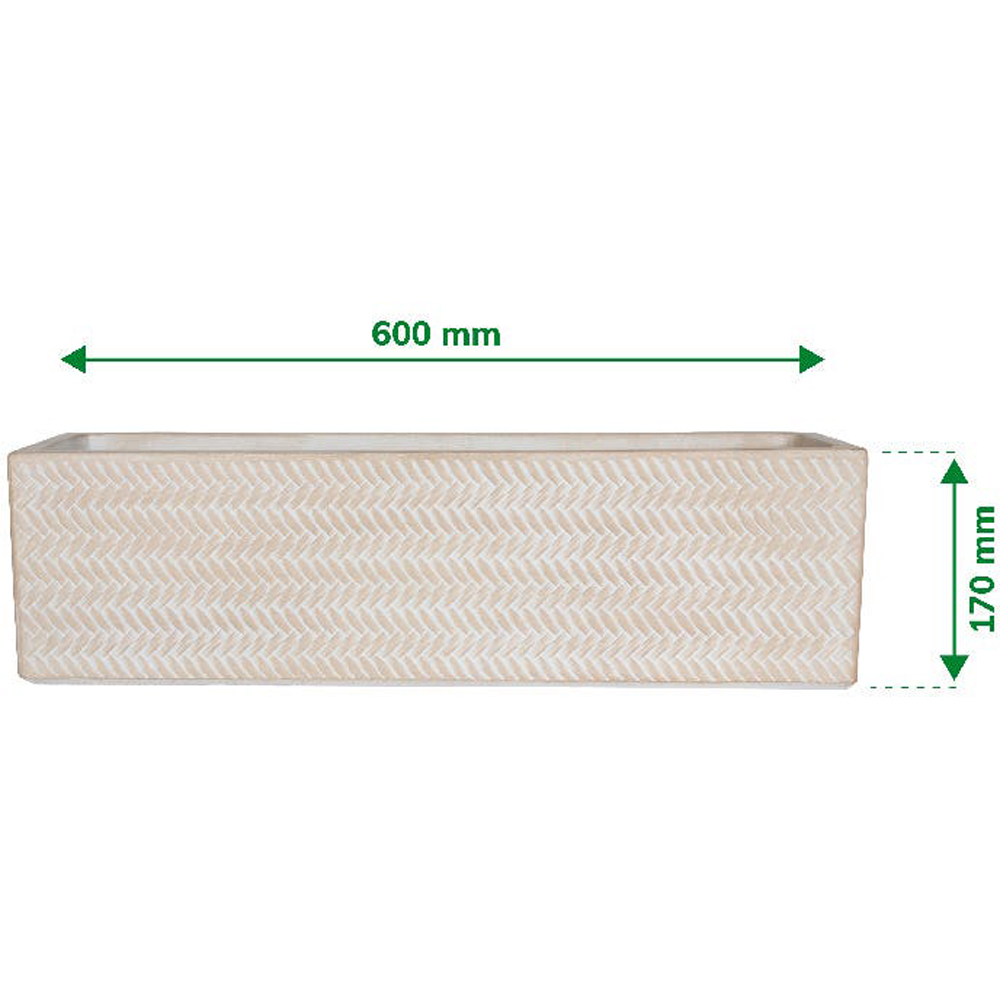 Jardiniera flori VERVE, lut, 60 x  17 cm, bej