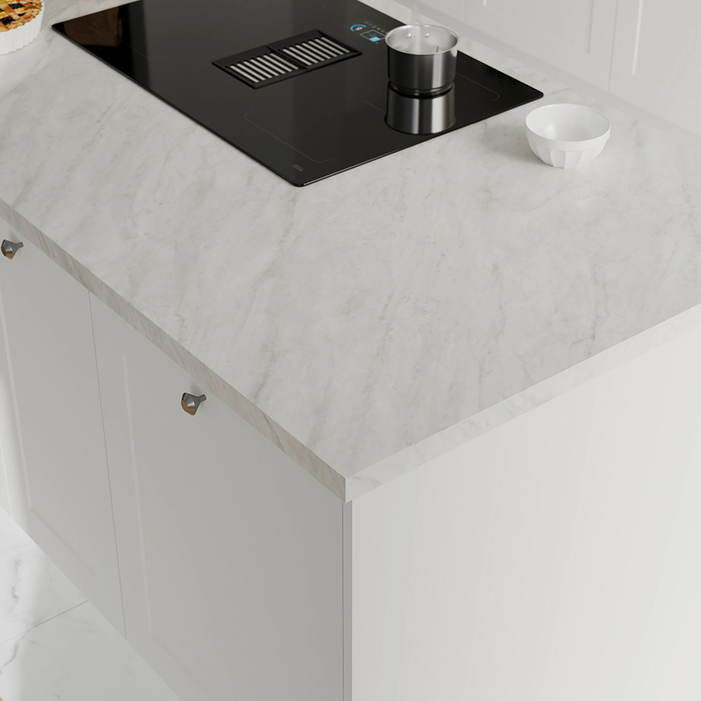 Blat bucatarie GOODHOME, 300 x 62 x 3.8 cm, PAL, alb quartz