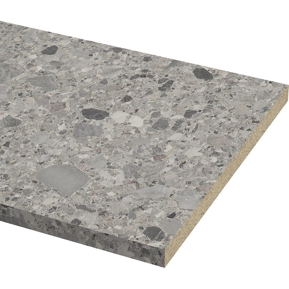 Blat bucatarie GOODHOME Ceppo, 300 x 62 x 3.8 cm, PAL, gri