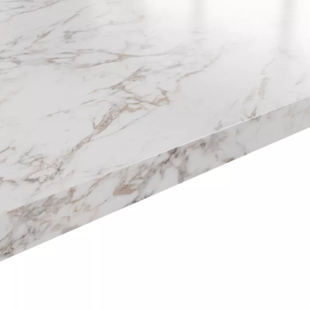 Blat bucatarie GOODHOME Berberis Marmura, PAL, 300 x 62 x 3.8 cm, alb marmura