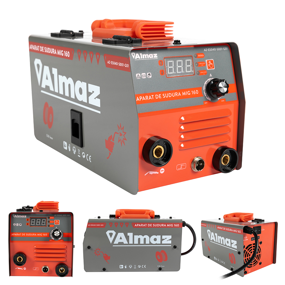 Invertor de sudura ALMAZ AZ-ES040-S001-G01, MIG-MAG-MMA, 160A, electrod 1.6-3.2mm
