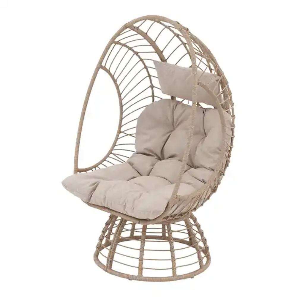 Scaun cuib ratan GOODHOME Omalos 101550296, maro