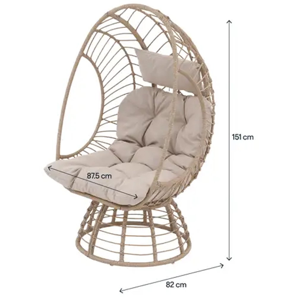 Scaun cuib ratan GOODHOME Omalos 101550296, maro