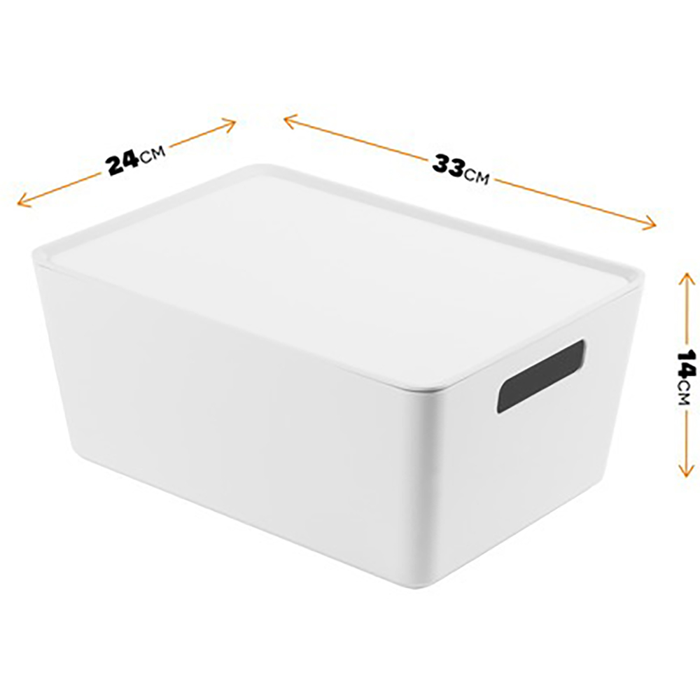 Cutie cu capac 32 x 24 x 14 cm, 10l, plastic, alb