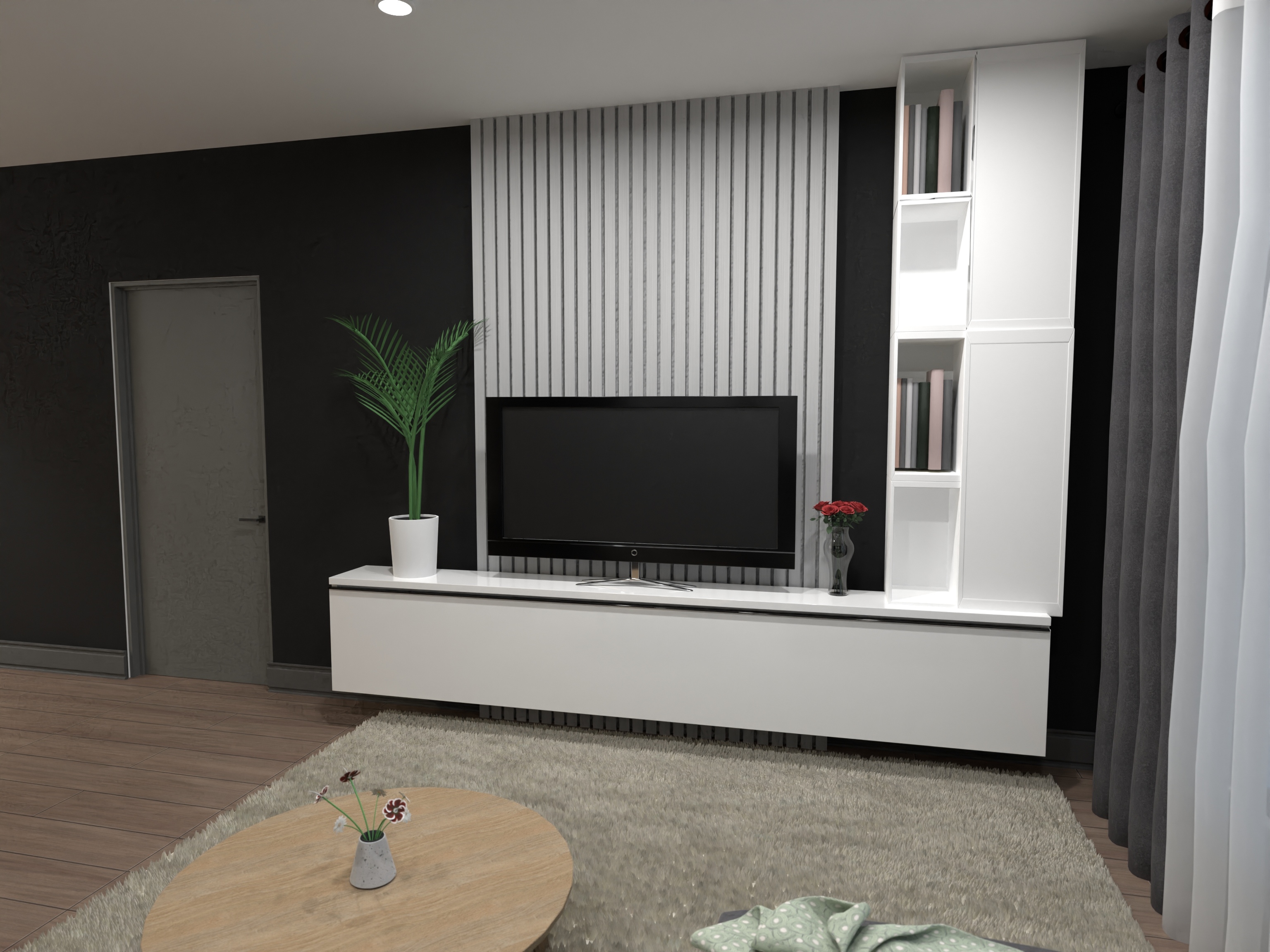 Panou riflaj Wood Class, 1.2 x 12.5 x 270 cm, polimer, alb