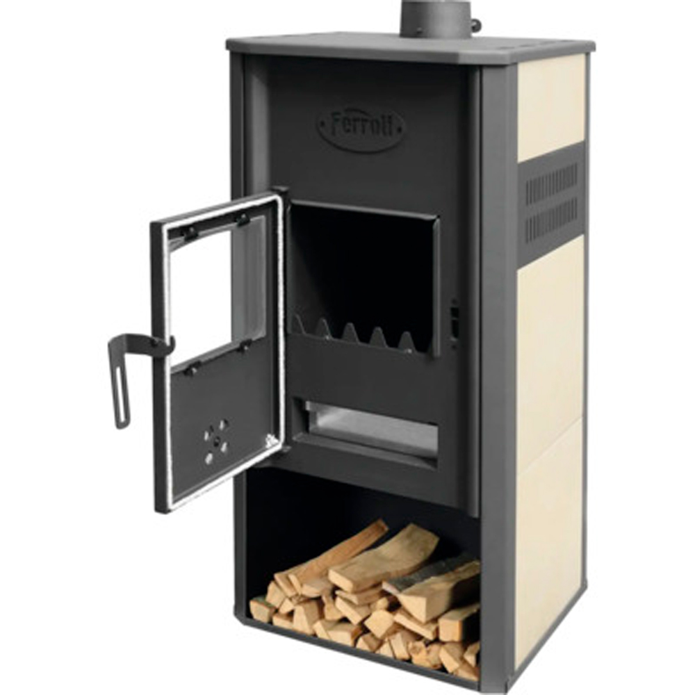 Termosemineu combustibil solid FERROLI Mirano H, 21.4 kW, 49 x 46 x 105 cm, antracit