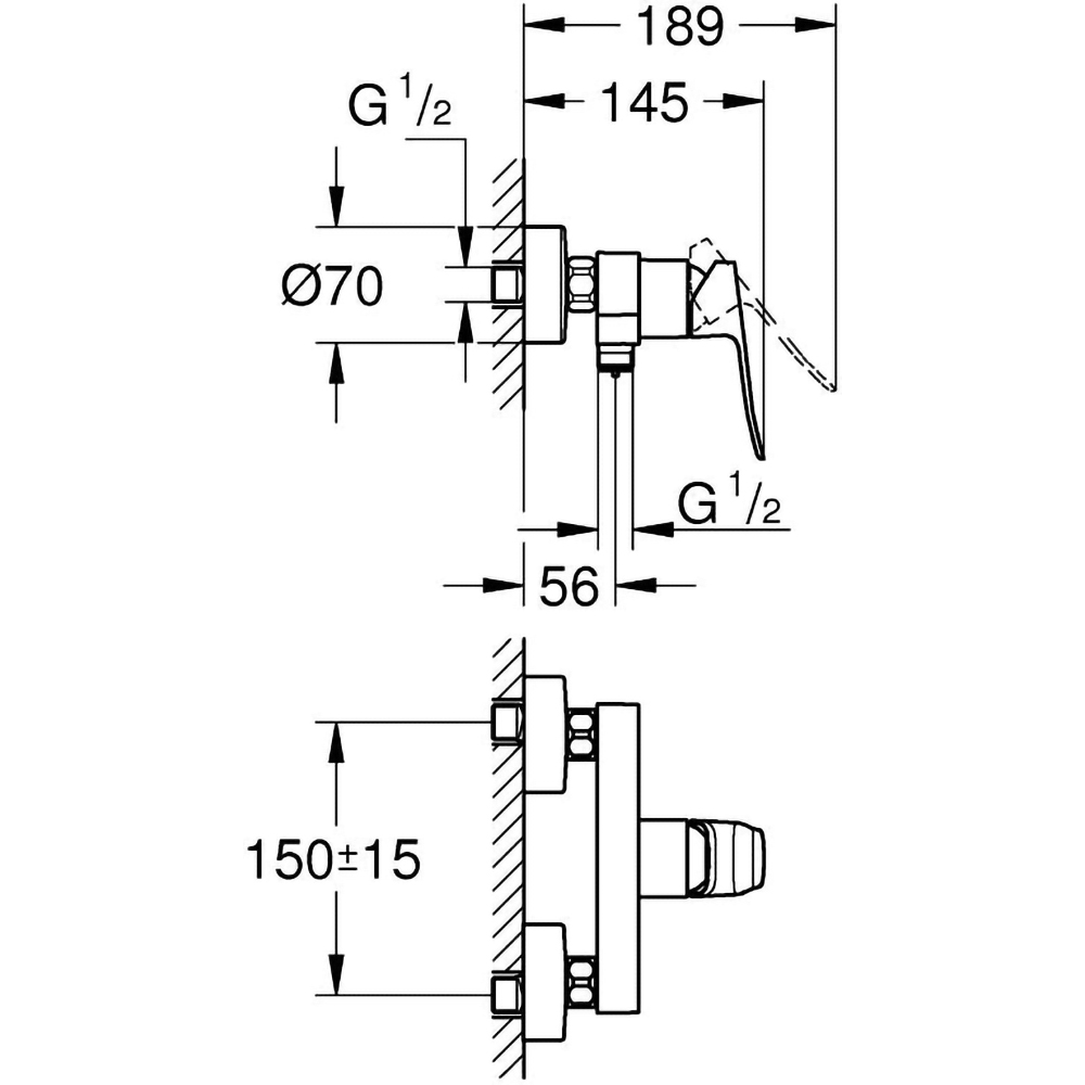Baterie dus GROHE Dice 1018742430, alama, negru