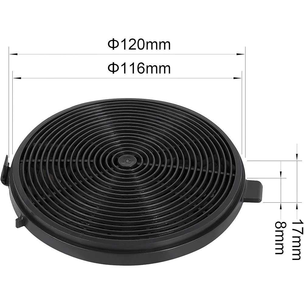 Filtru de carbon pentru hota CARBFLT150, negru, 2 bucati