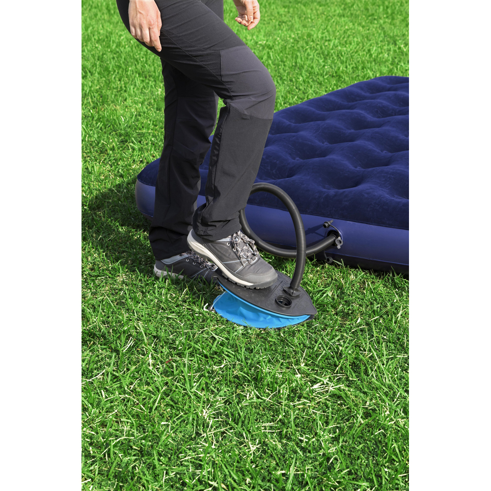 Pompa de picior BESTWAY Air Step, 1.4l, 3 adaptori de valva, plastic, negru/albastru
