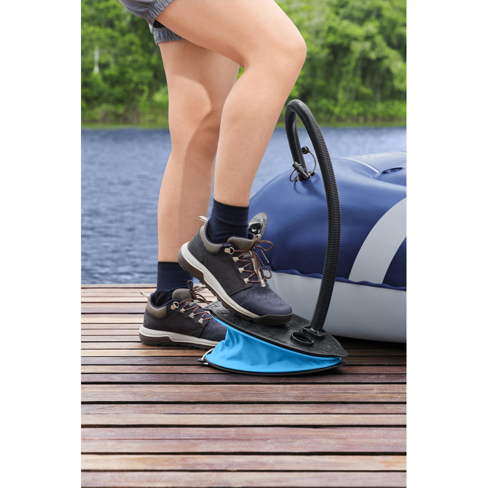 Pompa de picior BESTWAY Air Step, 1.4l, 3 adaptori de valva, plastic, negru/albastru