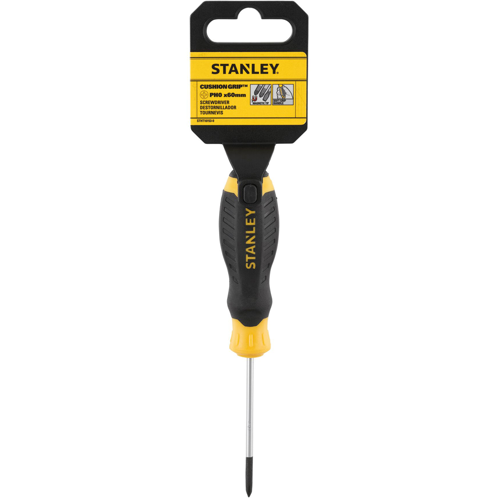 Surubelnita PH0 STANLEY Cushiongrip, 60mm, galben-negru
