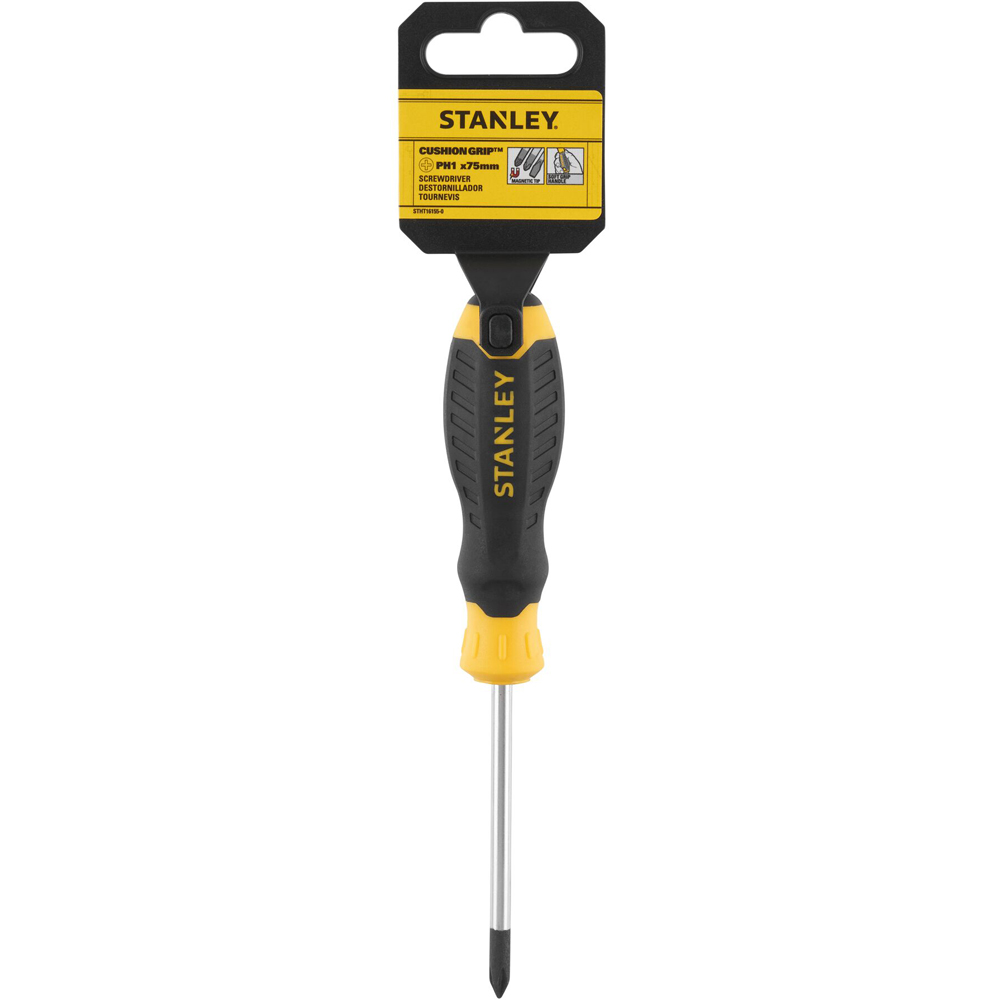 Surubelnita PH1 STANLEY Cushiongrip, 75mm, galben-negru