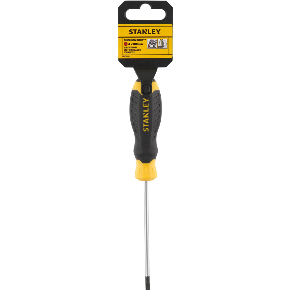Surubelnita dreapta STANLEY Cushiongrip, SL4 x 100mm, galben-negru