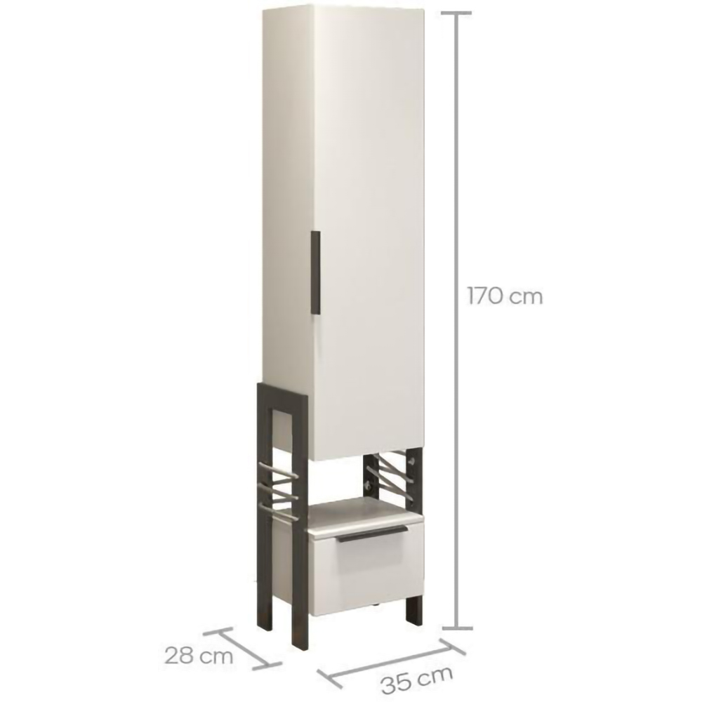Dulap coloana baie SANITOP Element, 35 x 28 x 170 cm, alb