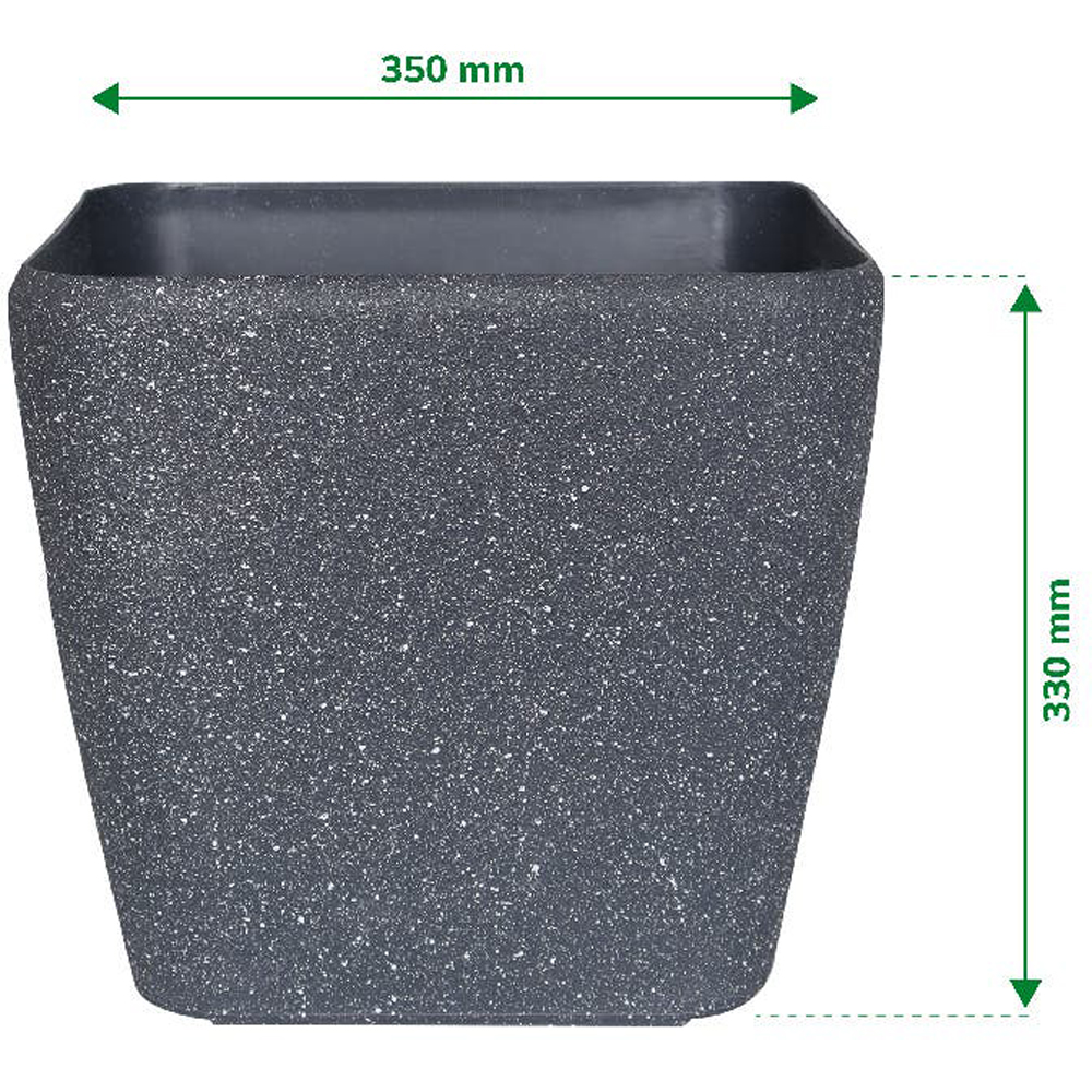 Ghiveci flori VERVE, plastic, 35 x 35 x 33 cm, negru