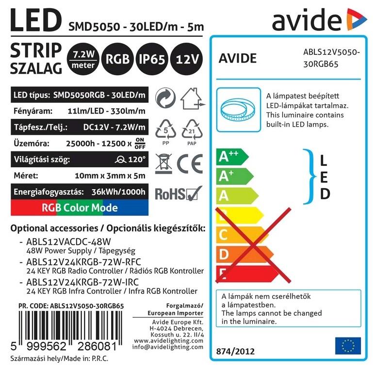 Banda Led 4000K 36W 5M Avide