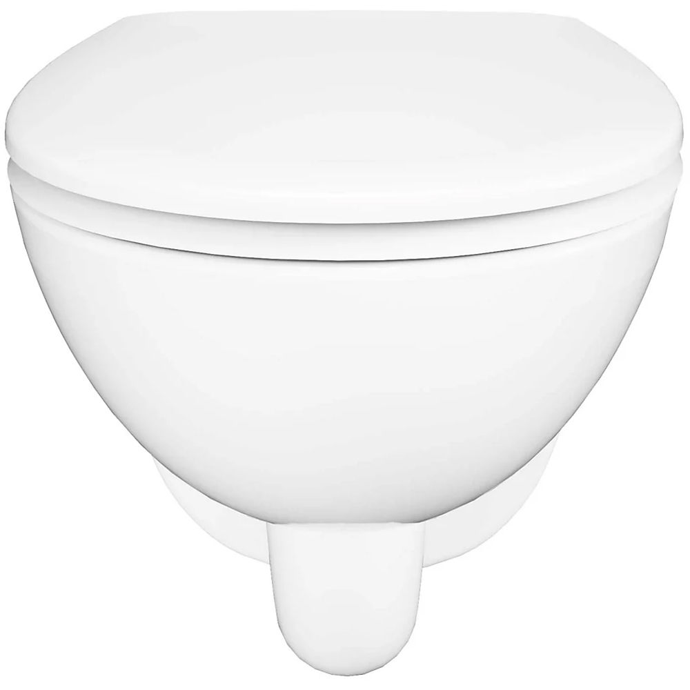 Vas WC suspendat GOODHOME Tasi, ceramica, capac duroplast, inchidere lenta, 36.4 x 53.2 x 36.2 cm, alb
