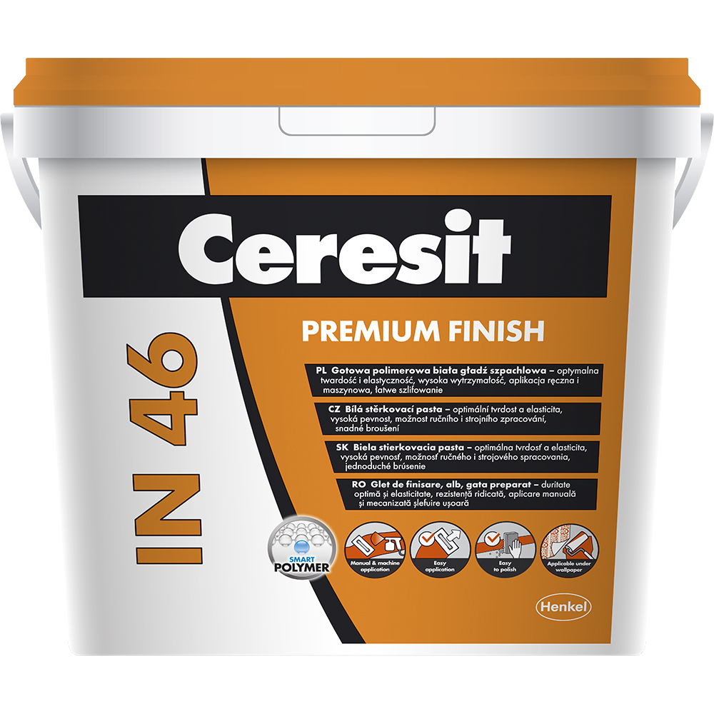 Glet pentru finisare premium Ceresit IN 46, pe baza de polimeri, interior, 3 kg