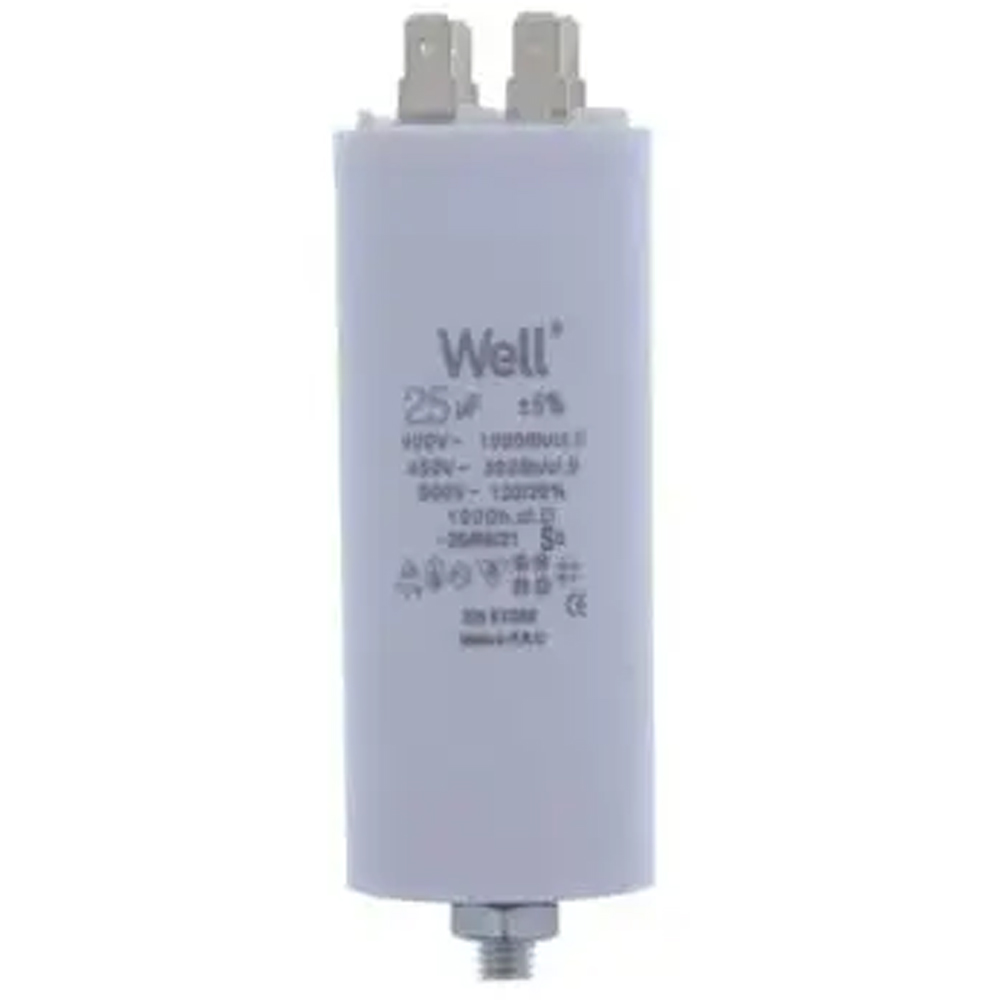 Condensator pornire motor WELL, 400V, 25uF, cu pin