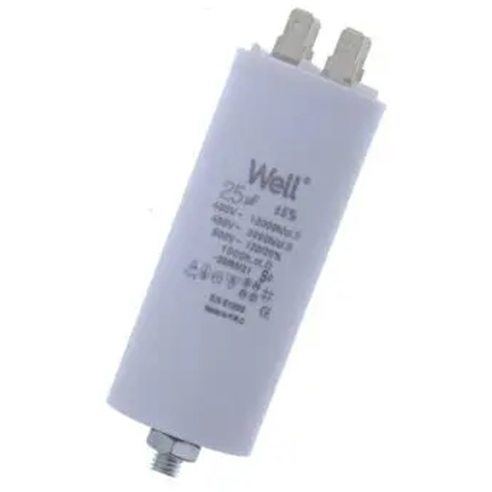 Condensator pornire motor WELL, 400V, 25uF, cu pin