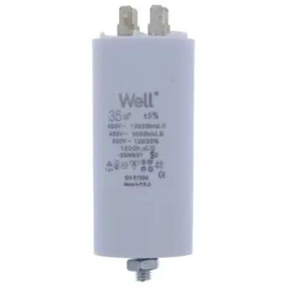 Condensator pornire motor WELL, 400V, 35uF, cu pin