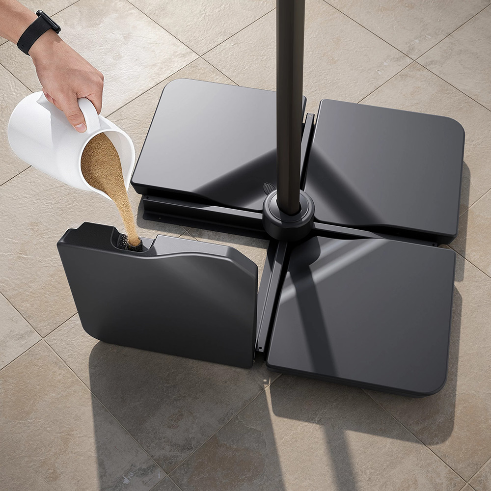 Dala contragreutate suport umbrela GOODHOME Praden, 53.4 x 53.4 x 9 cm, 35kg, plastic, negru