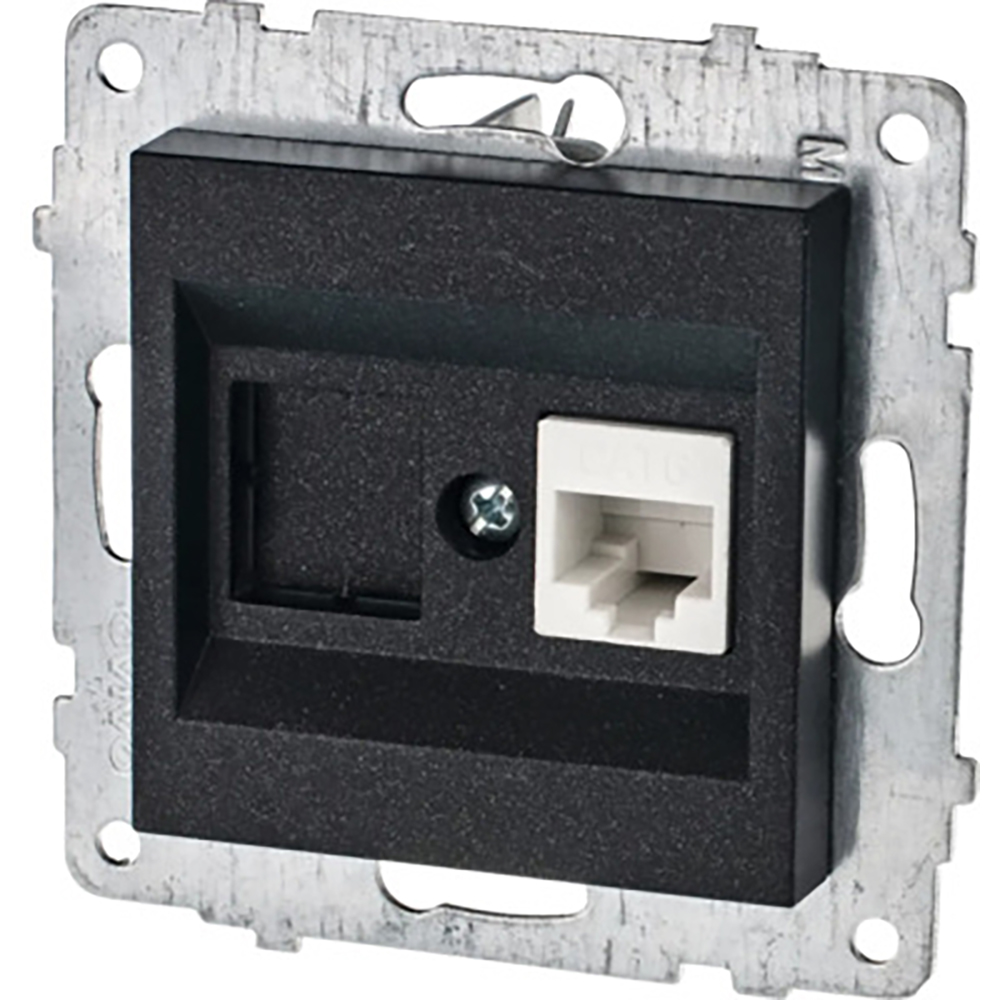 Priza internet OVIVO OV00802, incastrat, interior, Cat6, IP20, negru