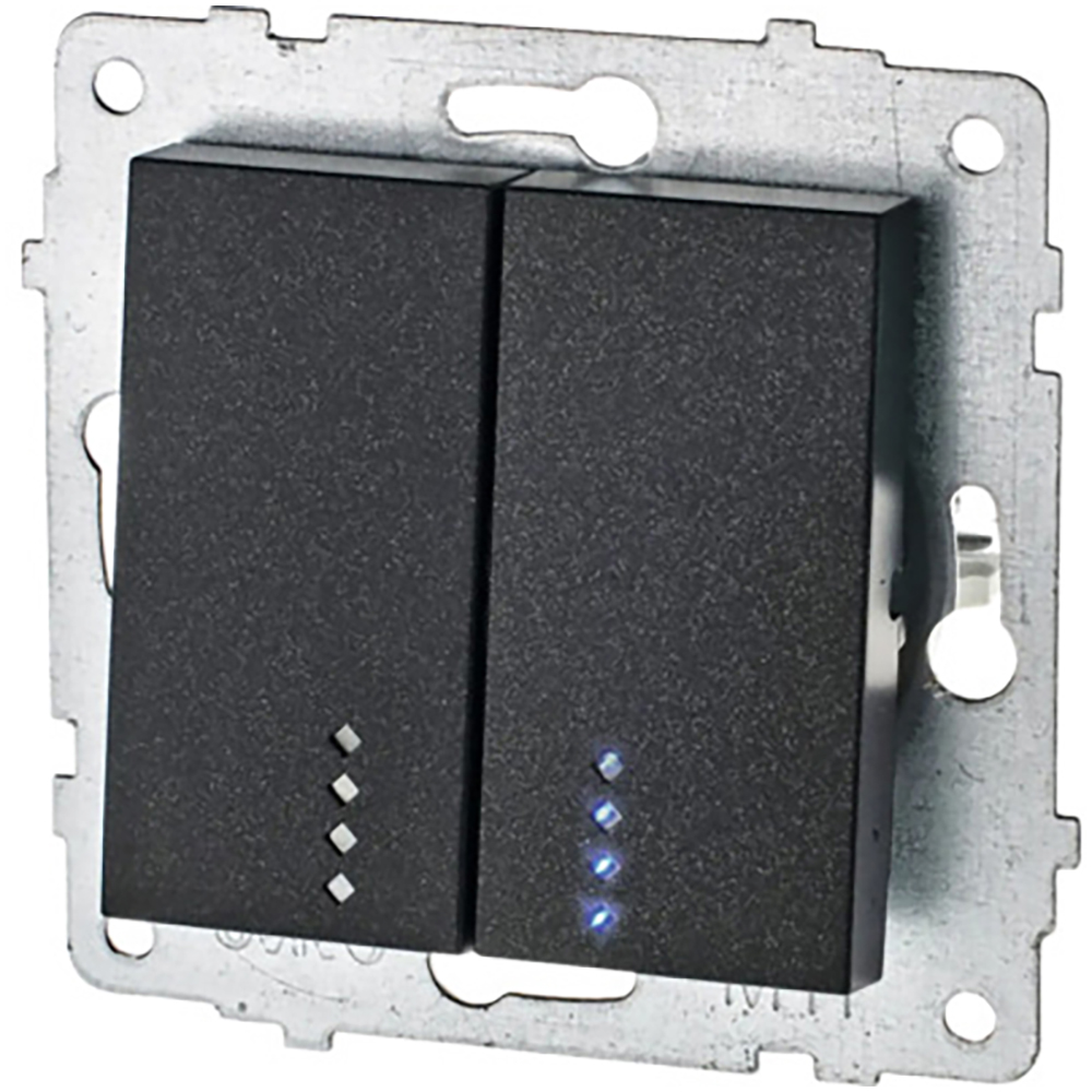Intrerupator dublu cu LED OVIVO OV00798, incastrat, negru