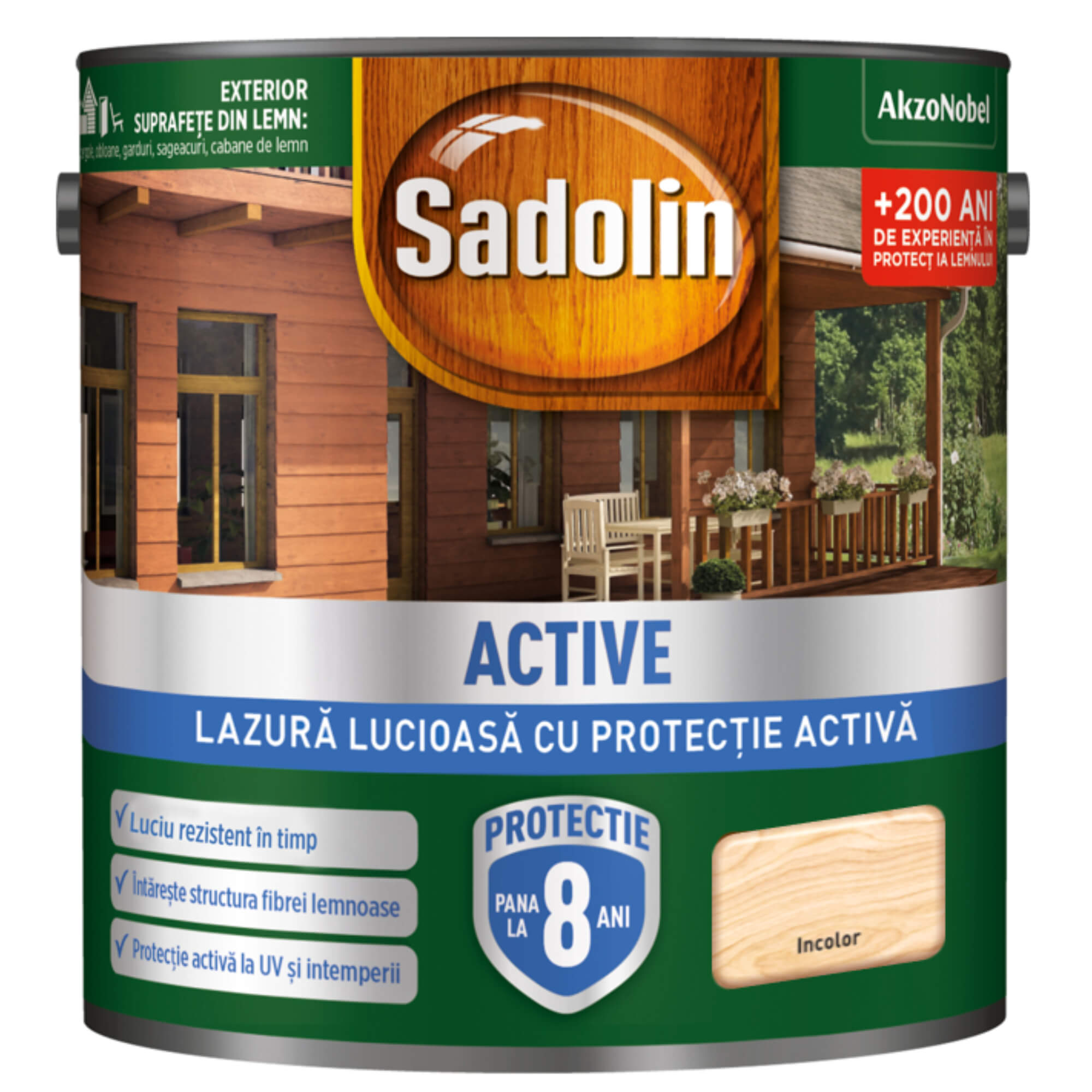 Lazura lucioasa lemn SADOLIN, incolor, 5L