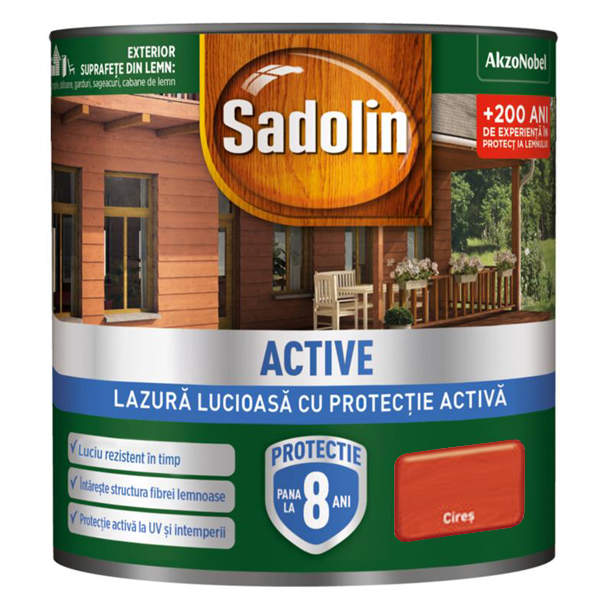 Lazura lucioasa lemn SADOLIN, cires, 0.75L