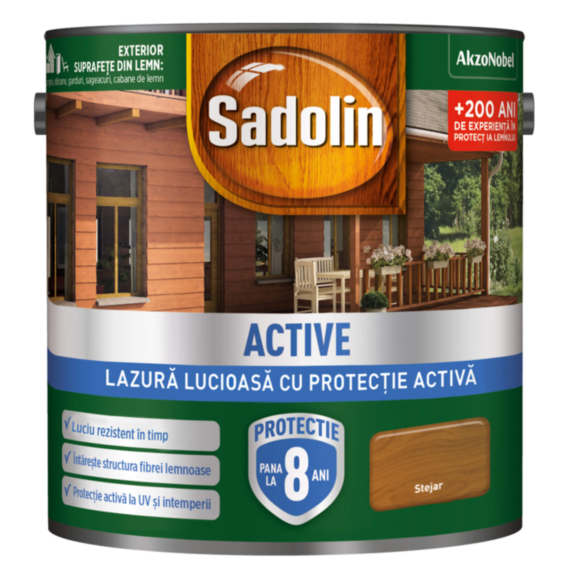 Lazura lucioasa lemn SADOLIN, stejar, 2.5L
