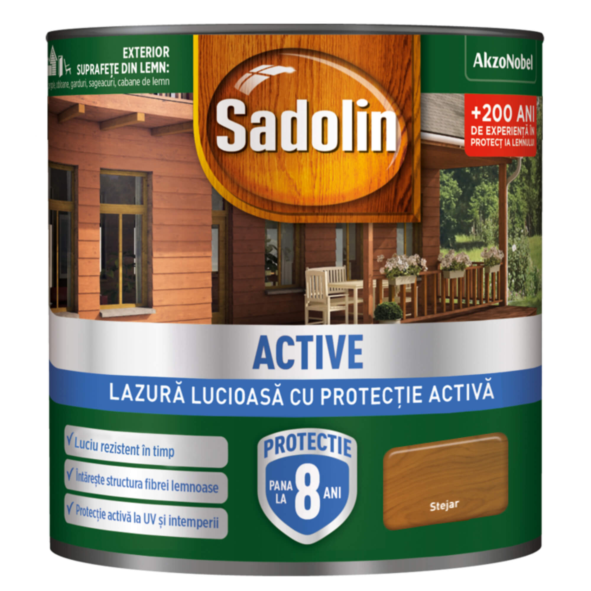 Lazura lucioasa lemn SADOLIN, stejar, 0.75L