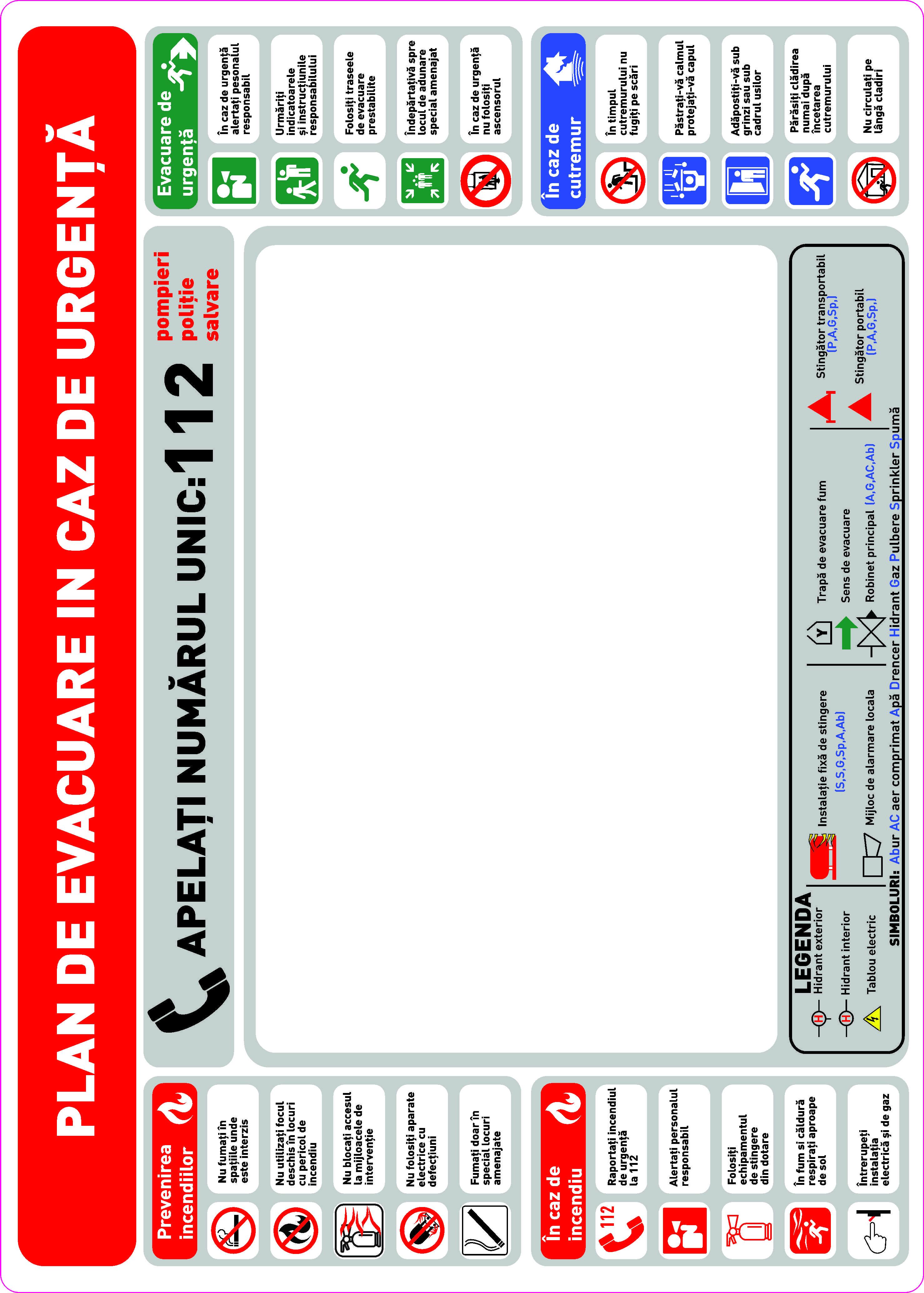 Indicator Plan Evacuare 40x30 cm BI